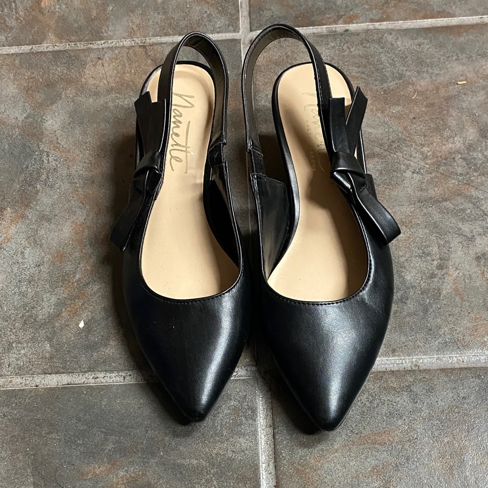 Nanette Lepore Black Slingback Heels